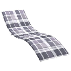vidaXL Gray Check Pattern Sun Lounger Cushion, 78.7x19.7x1.2, Oxford Fabric, Water-Resistant, Non-Slip, Indoor/Outdoor Use, Comfortable Soft Fillin
