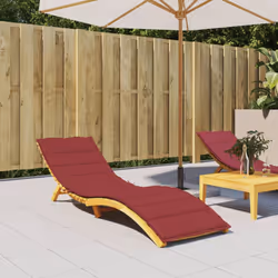 vidaXL Sun Lounger Cushion Wine Red 200x60x3cm Oxford Fabric