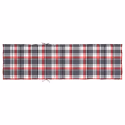 vidaXL Sun Lounger Cushion Red Check Pattern 200x60x3cm Oxford Fabric
