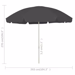 Beach Umbrella Anthracite 300 cm - Additional view 5
