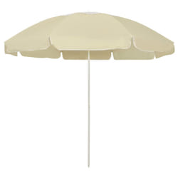 vidaXL Beach Umbrella Garden Sunshade Outdoor Sun Shelter Patio Canopy Parasol - sand yellow and white, 240 cm