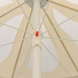 vidaXL Beach Umbrella Garden Sunshade Outdoor Sun Shelter Patio Canopy Parasol - sand yellow and white, 240 cm - Additional view 4