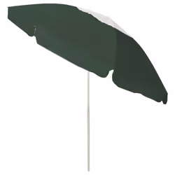 vidaXL Beach Umbrella Garden Sunshade Outdoor Sun Shelter Patio Canopy Parasol - green and white, 240 cm - Additional view 2
