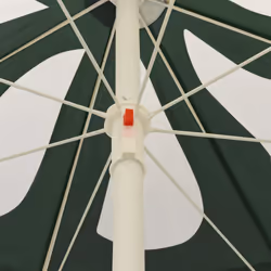vidaXL Beach Umbrella Garden Sunshade Outdoor Sun Shelter Patio Canopy Parasol - green and white, 240 cm - Additional view 4