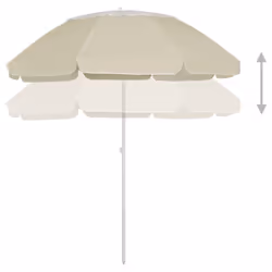 vidaXL Beach Umbrella Garden Sunshade Outdoor Sun Shelter Patio Canopy Parasol - sand yellow and white, 300 cm - Additional view 4