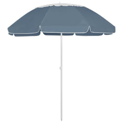 vidaXL Beach Umbrella Garden Sunshade Outdoor Sun Shelter Patio Canopy Parasol - blue and white, 300 cm