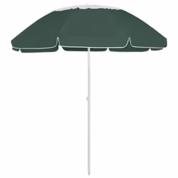 vidaXL Beach Umbrella Garden Sunshade Outdoor Sun Shelter Patio Canopy Parasol - green and white, 300 cm