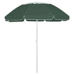 vidaXL Beach Umbrella Garden Sunshade Outdoor Sun Shelter Patio Canopy Parasol - green and white, 300 cm