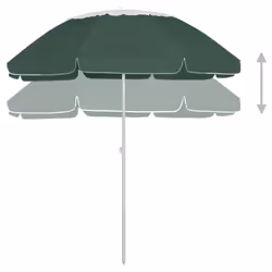 vidaXL Beach Umbrella Garden Sunshade Outdoor Sun Shelter Patio Canopy Parasol - green and white, 300 cm