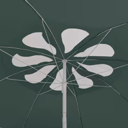 vidaXL Beach Umbrella Garden Sunshade Outdoor Sun Shelter Patio Canopy Parasol - green and white, 300 cm - Additional view 5