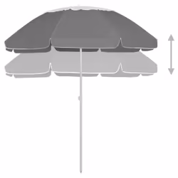 vidaXL Beach Parasol Outdoor Umbrella Sun Shelter Canopy Sunshade Anthracite - Additional view 3