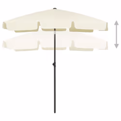 vidaXL Beach Parasol Outdoor Umbrella Sun Shelter Canopy Sunshade Sand Yellow