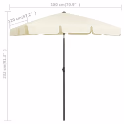 vidaXL Beach Parasol Outdoor Umbrella Sun Shelter Canopy Sunshade Sand Yellow - Additional view 8