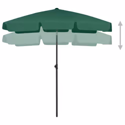 vidaXL Beach Umbrella Garden Sunshade Outdoor Sun Shelter Patio Canopy Parasol - green