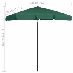 vidaXL Beach Umbrella Garden Sunshade Outdoor Sun Shelter Patio Canopy Parasol - green - Additional view 7