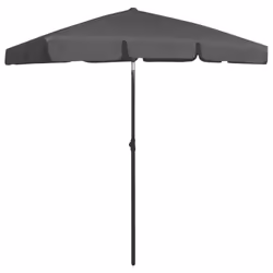 vidaXL Beach Parasol Outdoor Umbrella Sun Shelter Canopy Sunshade Anthracite