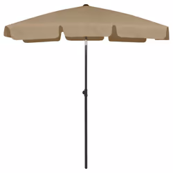 vidaXL Beach Parasol Outdoor Umbrella Sun Shelter Patio Canopy Sunshade Taupe