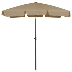vidaXL Beach Parasol Outdoor Umbrella Sun Shelter Patio Canopy Sunshade Taupe