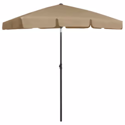 vidaXL Beach Parasol Outdoor Umbrella Sun Shelter Patio Canopy Sunshade Taupe - Additional view 8