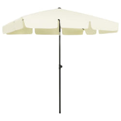 vidaXL Beach Parasol Outdoor Umbrella Sun Shelter Canopy Sunshade Sand Yellow
