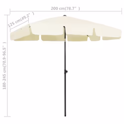 vidaXL Beach Parasol Outdoor Umbrella Sun Shelter Canopy Sunshade Sand Yellow - Additional view 11