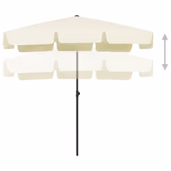 vidaXL Beach Parasol Outdoor Umbrella Sun Shelter Canopy Sunshade Sand Yellow - Additional view 4