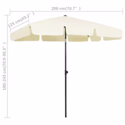 vidaXL Beach Parasol Outdoor Umbrella Sun Shelter Canopy Sunshade Sand Yellow - Additional view 7