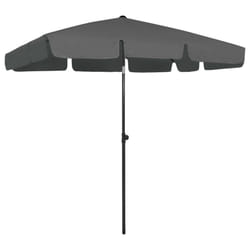 vidaXL Beach Parasol Outdoor Umbrella Sun Shelter Canopy Sunshade Anthracite