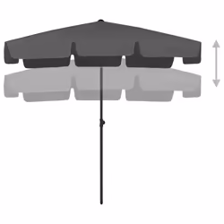 vidaXL Beach Parasol Outdoor Umbrella Sun Shelter Canopy Sunshade Anthracite - Additional view 4