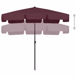 vidaXL Beach Parasol Outdoor Umbrella Sun Shelter Canopy Sunshade Bordeaux Red - Additional view 4