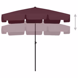 vidaXL Beach Parasol Outdoor Umbrella Sun Shelter Canopy Sunshade Bordeaux Red - Additional view 9