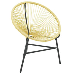 VidaXL 313139 outdoor chair Terrace Padded seat Polyethylene, Rattan, Steel Beige