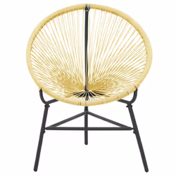 VidaXL 313139 outdoor chair Terrace Padded seat Polyethylene, Rattan, Steel Beige