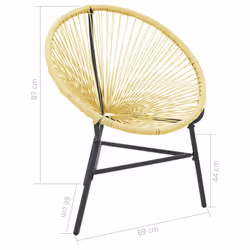 VidaXL 313139 outdoor chair Terrace Padded seat Polyethylene, Rattan, Steel Beige - Additional view 7