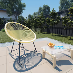VidaXL 313140 outdoor chair Terrace Padded seat Polyethylene, Rattan, Steel Beige