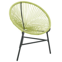 VidaXL 313141 outdoor chair Terrace Padded seat Polyethylene, Rattan, Steel Green