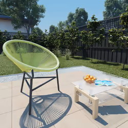 VidaXL 313141 outdoor chair Terrace Padded seat Polyethylene, Rattan, Steel Green