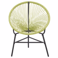VidaXL 313141 outdoor chair Terrace Padded seat Polyethylene, Rattan, Steel Green