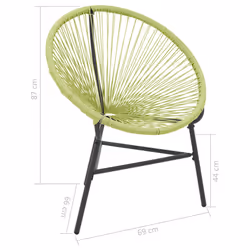 VidaXL 313141 outdoor chair Terrace Padded seat Polyethylene, Rattan, Steel Green - Additional view 7