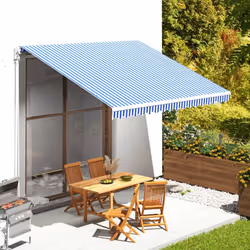 vidaXL Replacement Fabric for Awning Blue and White 4x3.5 m Outdoor Canopy
