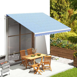 vidaXL Replacement Fabric for Awning Blue and White 4x3.5 m Outdoor Canopy