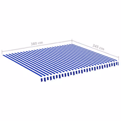 vidaXL Replacement Fabric for Awning Blue and White 4x3.5 m Outdoor Canopy - Additional view 5