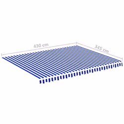 vidaXL Replacement Fabric for Awning Blue and White 4.5x3.5 m Outdoor Canopy - Additional view 5