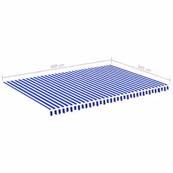 vidaXL Replacement Fabric for Awning Blue and White 5x3.5 m Outdoor Canopy - Additional view 5