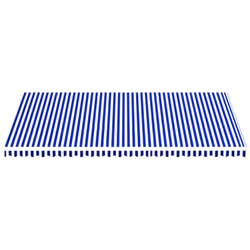 vidaXL Replacement Fabric for Awning Blue and White 6x3.5 m Outdoor Canopy