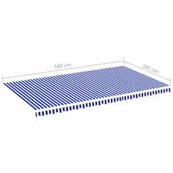 vidaXL Replacement Fabric for Awning Blue and White 6x3.5 m Outdoor Canopy - Additional view 5