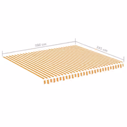 vidaXL Replacement Fabric for Awning Yellow and White 4x3.5 m Outdoor Canopy