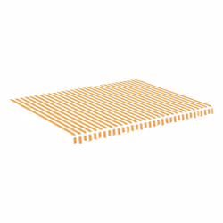 VidaXL Replacement Fabric for Awning Yellow and White 4.5x3.5 m, Fixed, Flat, Polyester, White, Yellow, Patio, Pattern