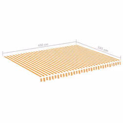 VidaXL Replacement Fabric for Awning Yellow and White 4.5x3.5 m - Additional view 6