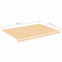 vidaXL Replacement Fabric for Awning Yellow and White 5x3.5 m Outdoor Canopy - Additional view 5
